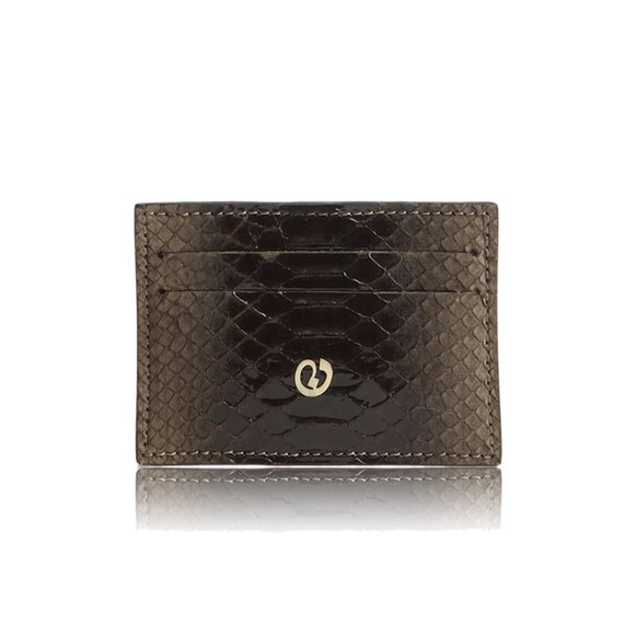 NEW NADA SAWAYA Coffee bleached python Card Case - Picture 3 of 3